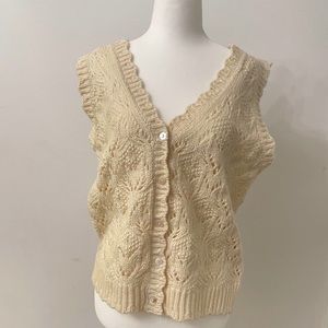Vintage style V-neck button down vest